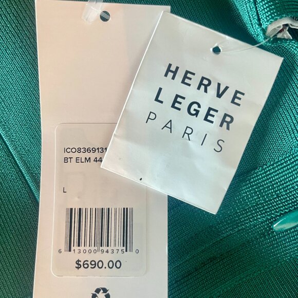 Herve Leger Mini Icon Dress with Cross Neck Straps, Size Large [NEW with tags] - Picture 3 of 3